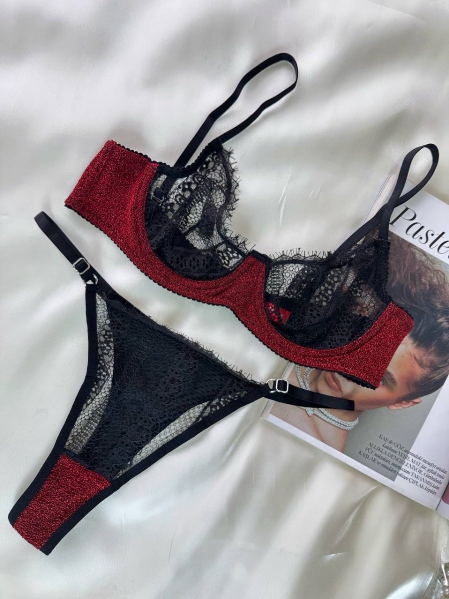 Laddy Kırmızı Bralet Takım - Feruz Design