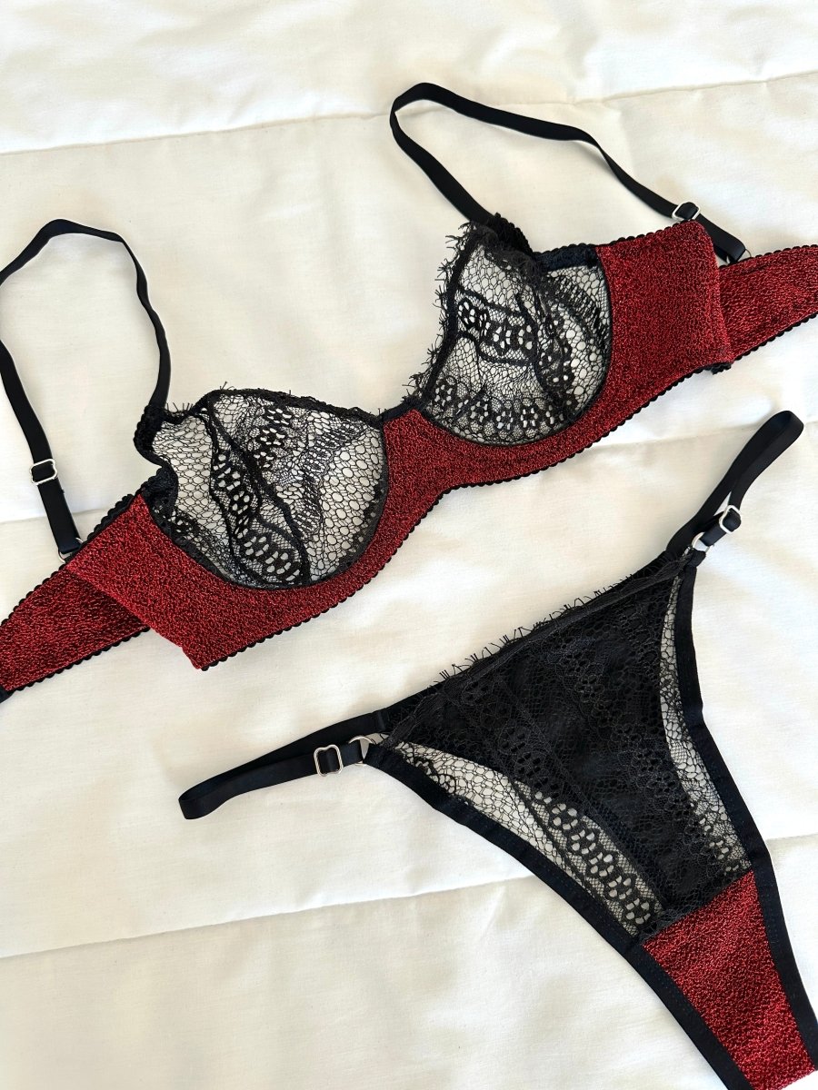 Laddy Kırmızı Bralet Takım - Feruz Design