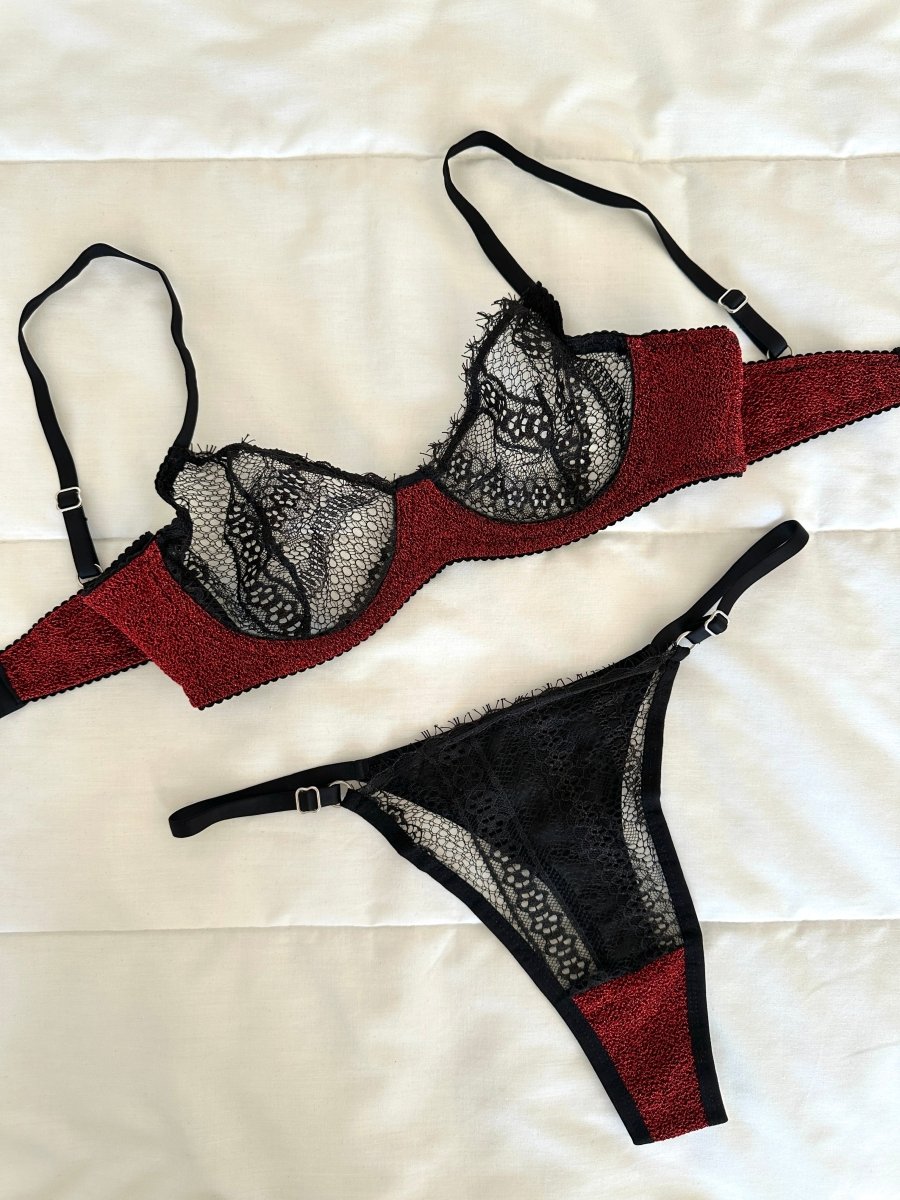 Laddy Kırmızı Bralet Takım - Feruz Design