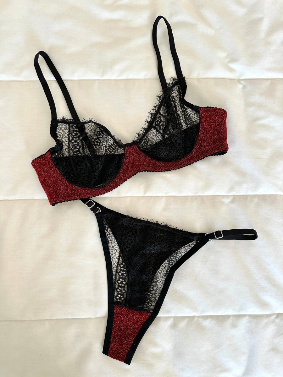 Laddy Kırmızı Bralet Takım - Feruz Design
