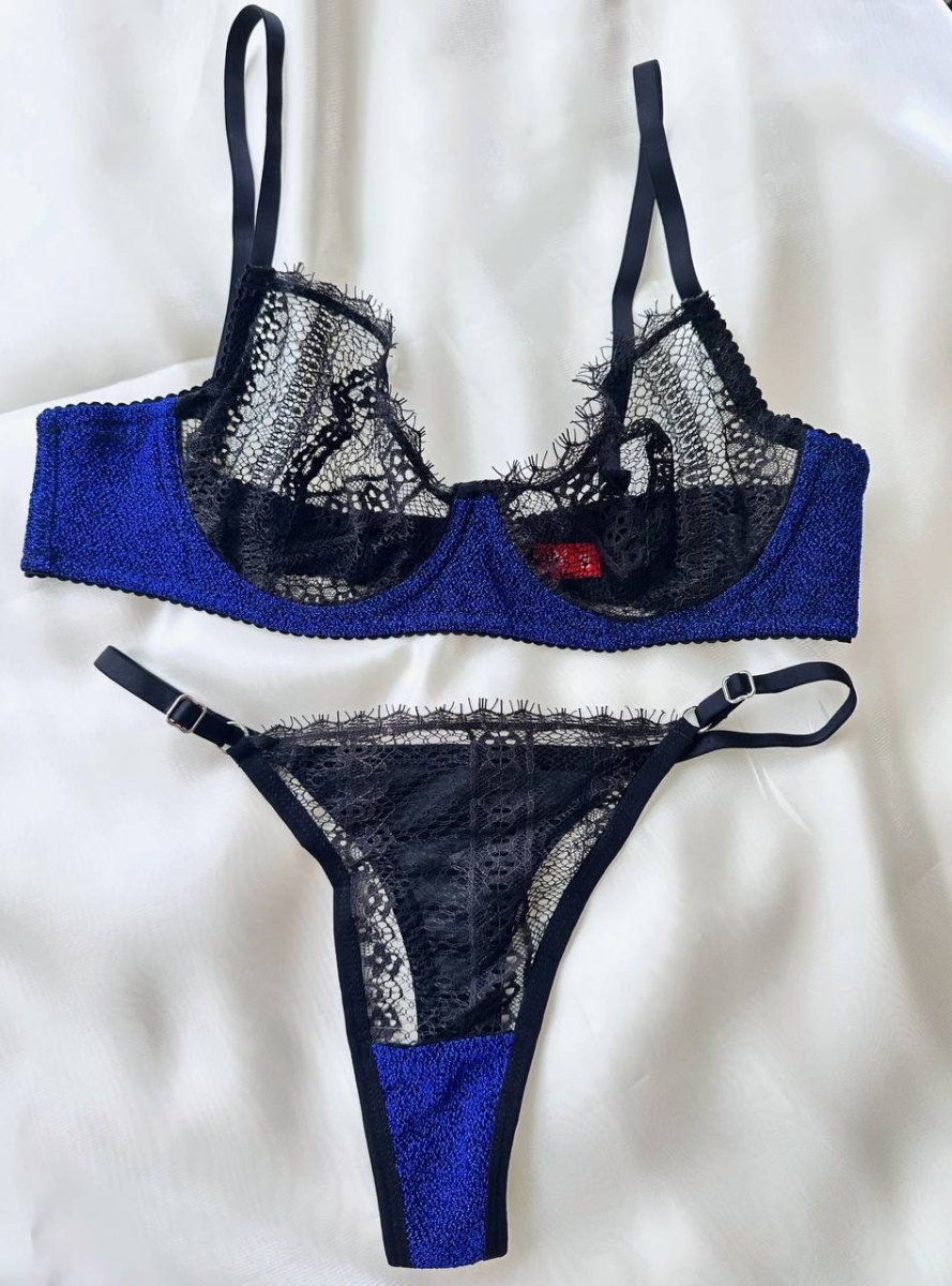 Laddy Lacivert Bralet Takım - Feruz Design