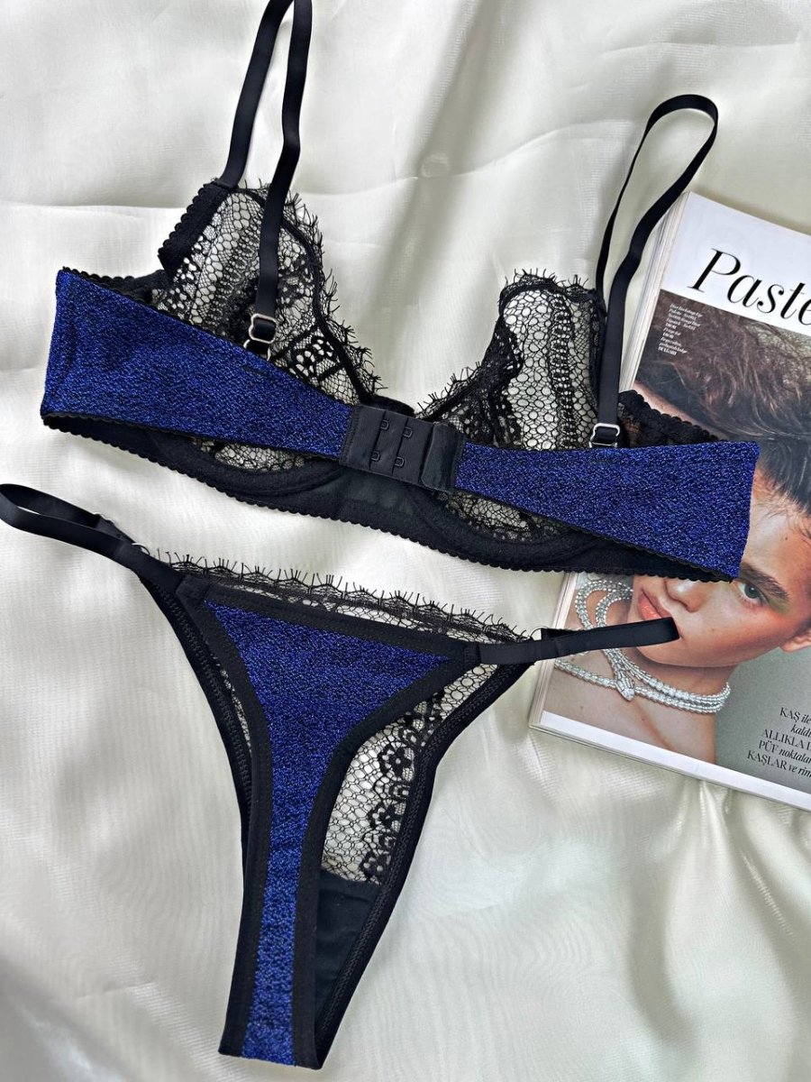 Laddy Lacivert Bralet Takım - Feruz Design