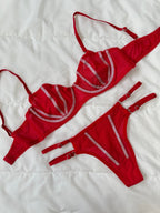 Lori Simli Kırmızı Bralet Takım - Feruz Design