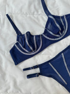 Lori Simli Lacivert Bralet Takım - Feruz Design