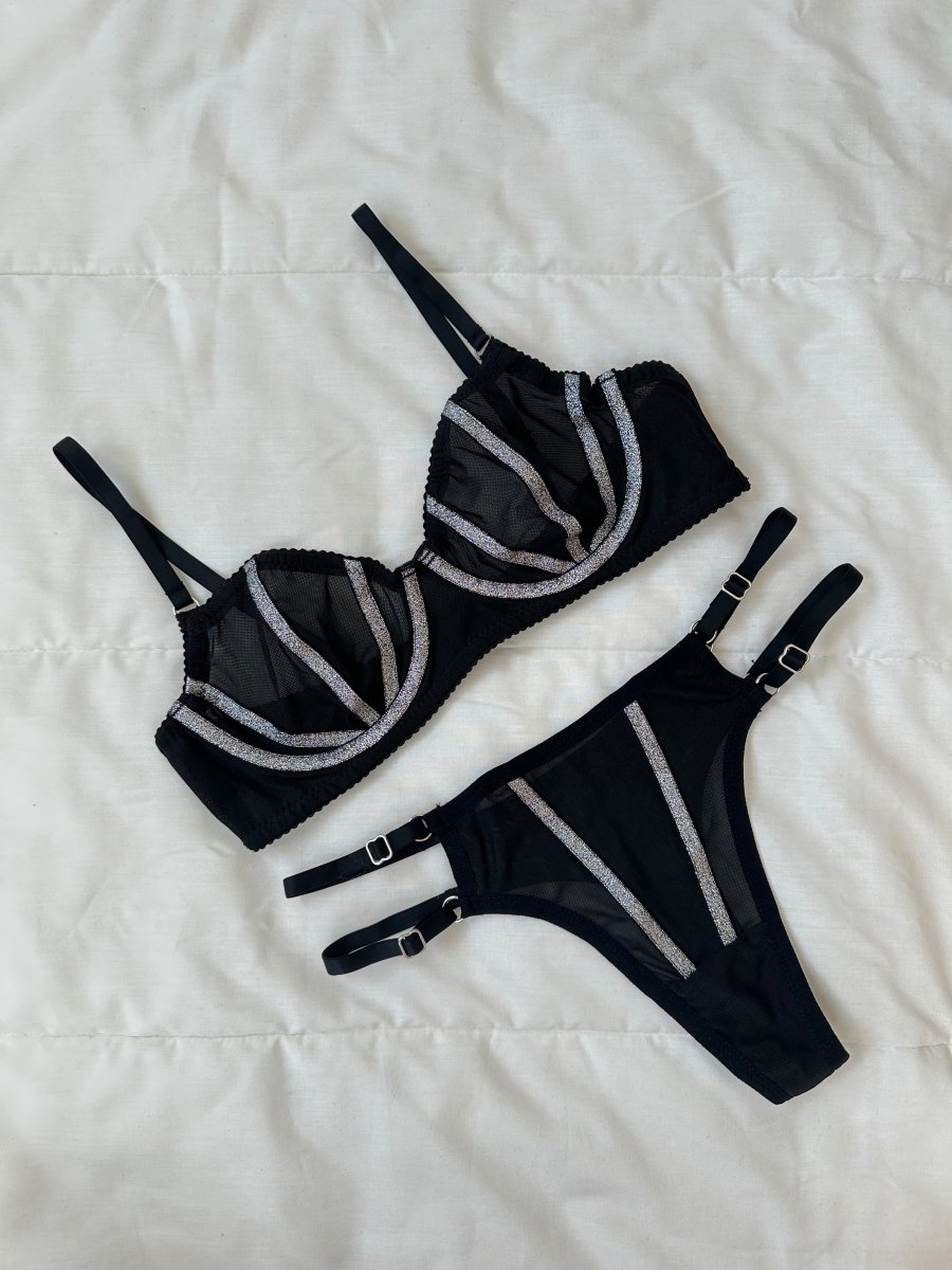 Lori Simli Siyah Bralet Takım - Feruz Design