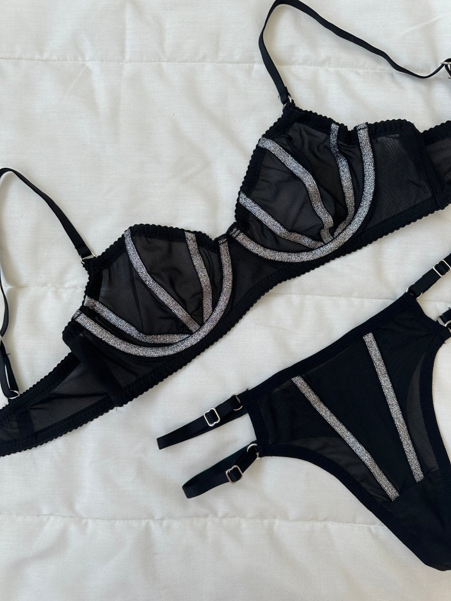 Lori Simli Siyah Bralet Takım - Feruz Design