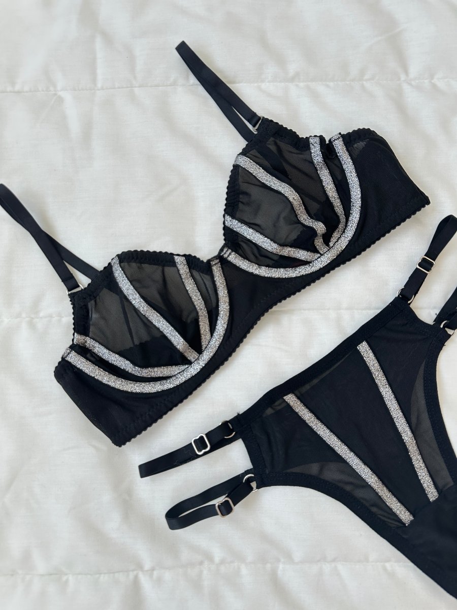 Lori Simli Siyah Bralet Takım - Feruz Design