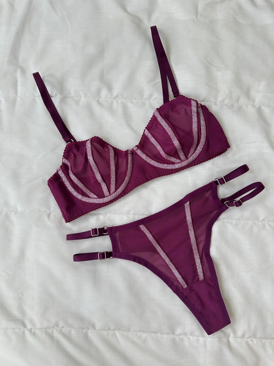 Lori Simli Vişne Bralet Takım - Feruz Design