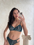 Lori Simli Yeşil Bralet Takım - Feruz Design