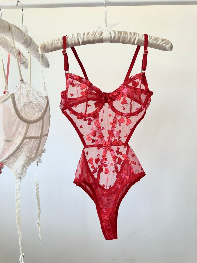 Lovely Kırmızı Bodysuit - Feruz Design