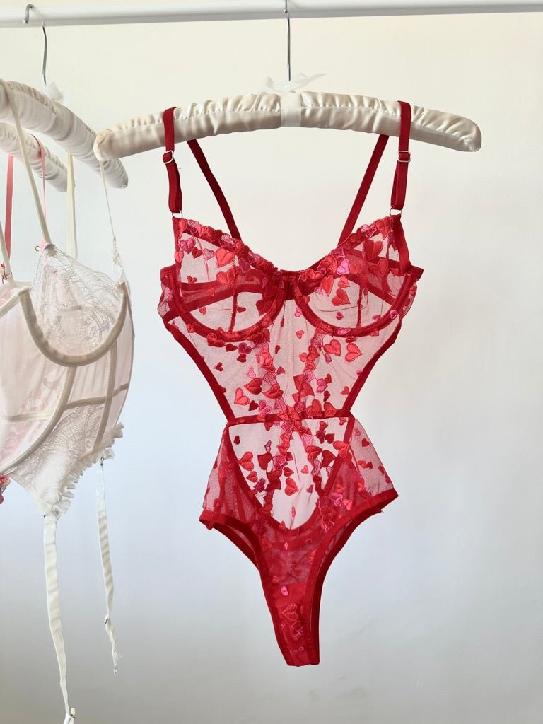 Lovely Kırmızı Bodysuit - Feruz Design