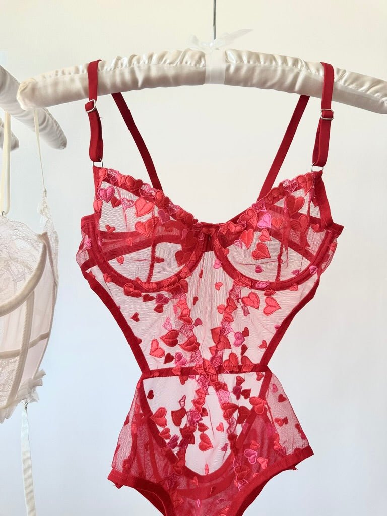 Lovely Kırmızı Bodysuit - Feruz Design