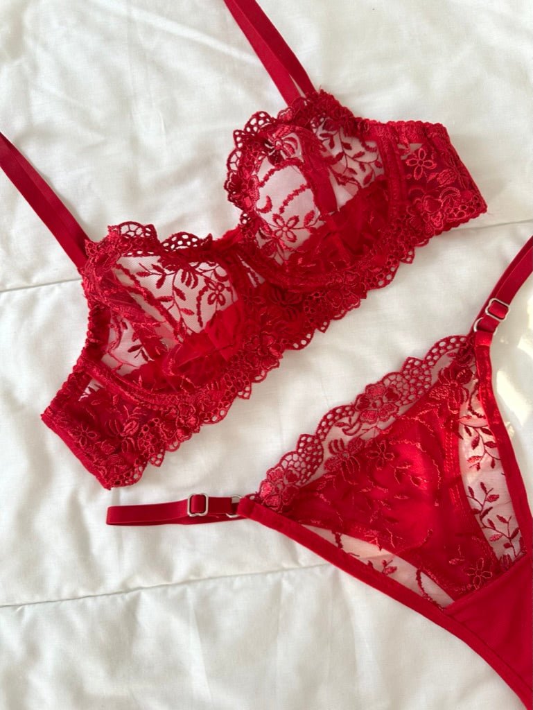 Marte Kırmızı Bralet Takım - Feruz Design