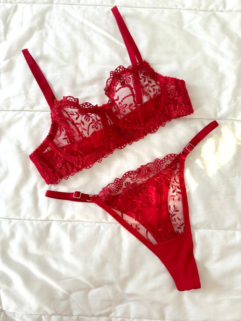 Marte Kırmızı Bralet Takım - Feruz Design