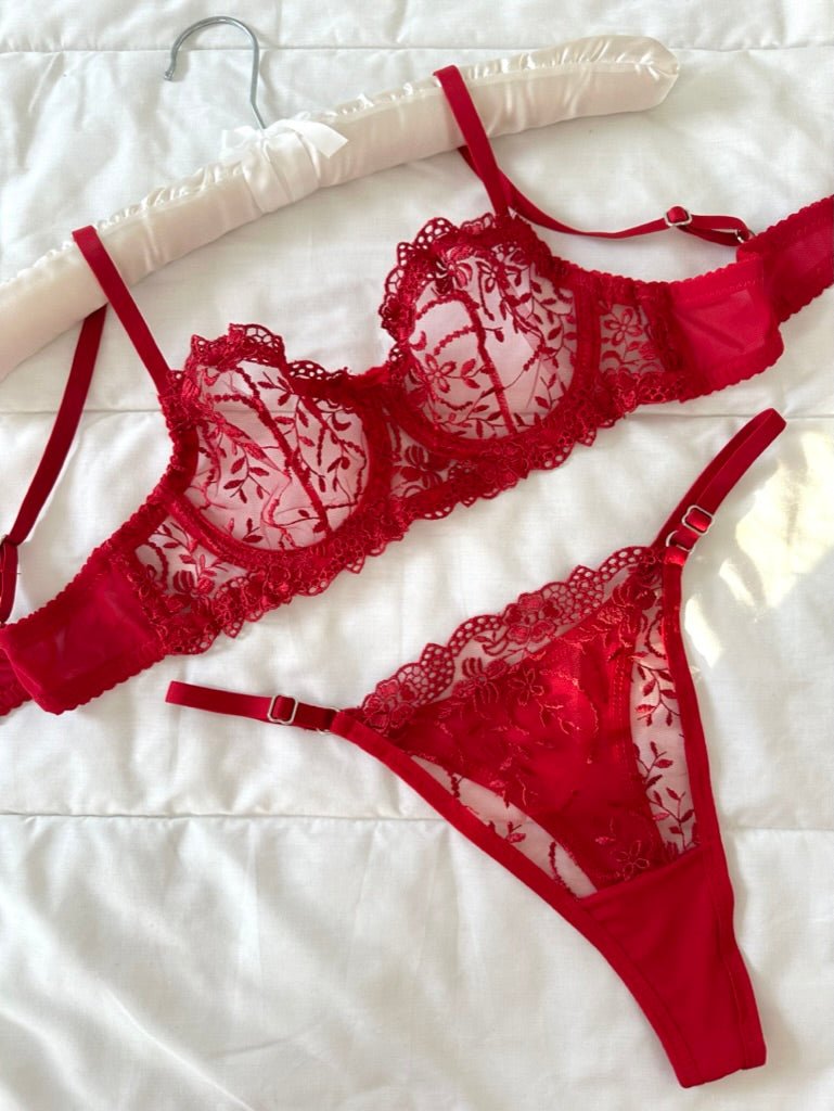 Marte Kırmızı Bralet Takım - Feruz Design