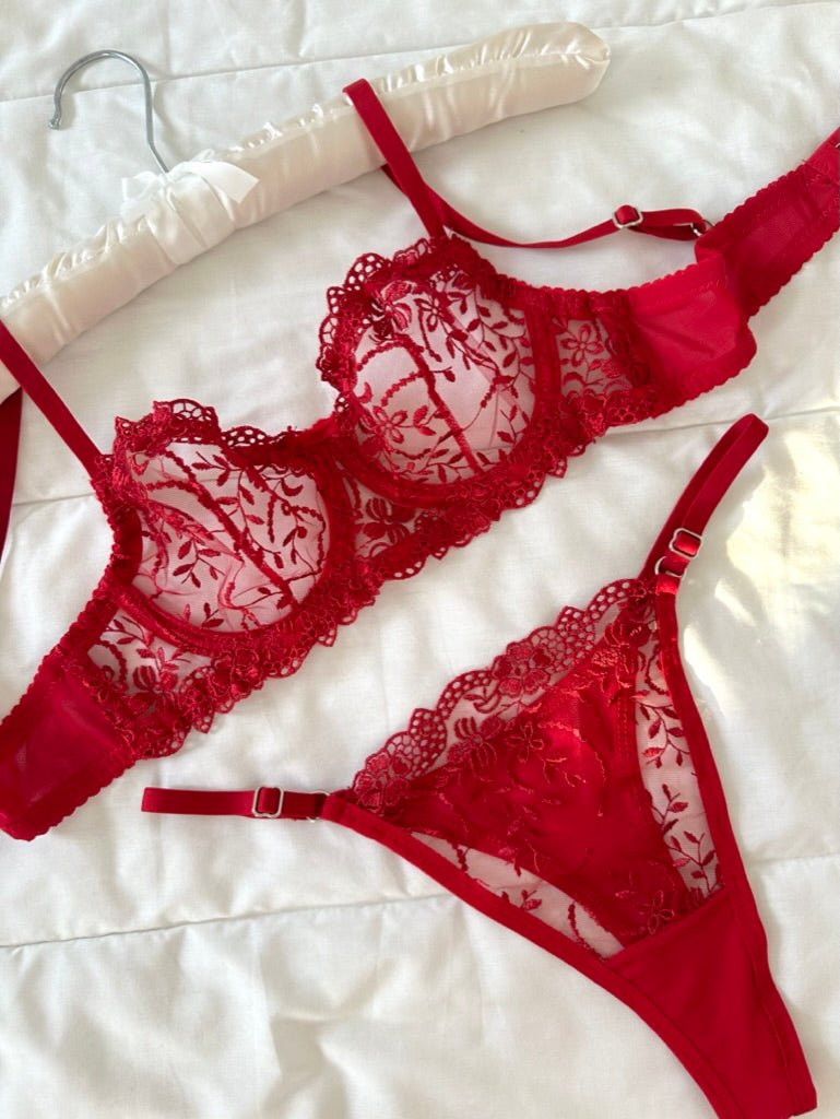 Marte Kırmızı Bralet Takım - Feruz Design
