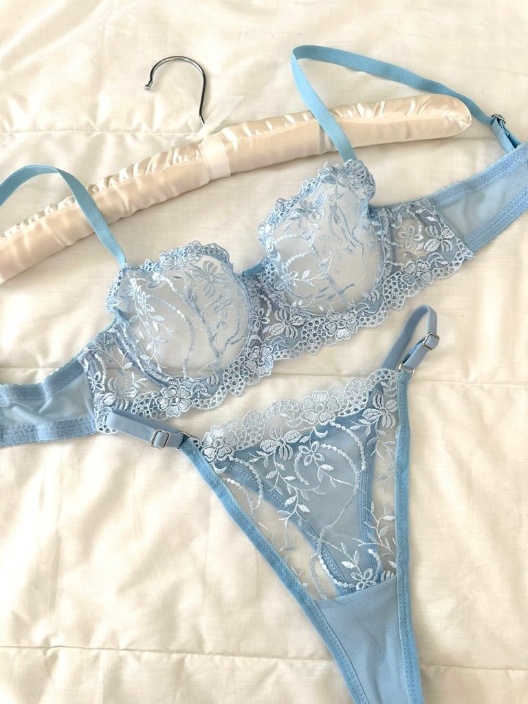 Marte Mavi Bralet Takım - Feruz Design