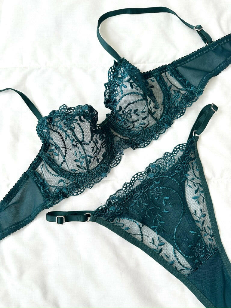Marte Yeşil Bralet Takım - Feruz Design
