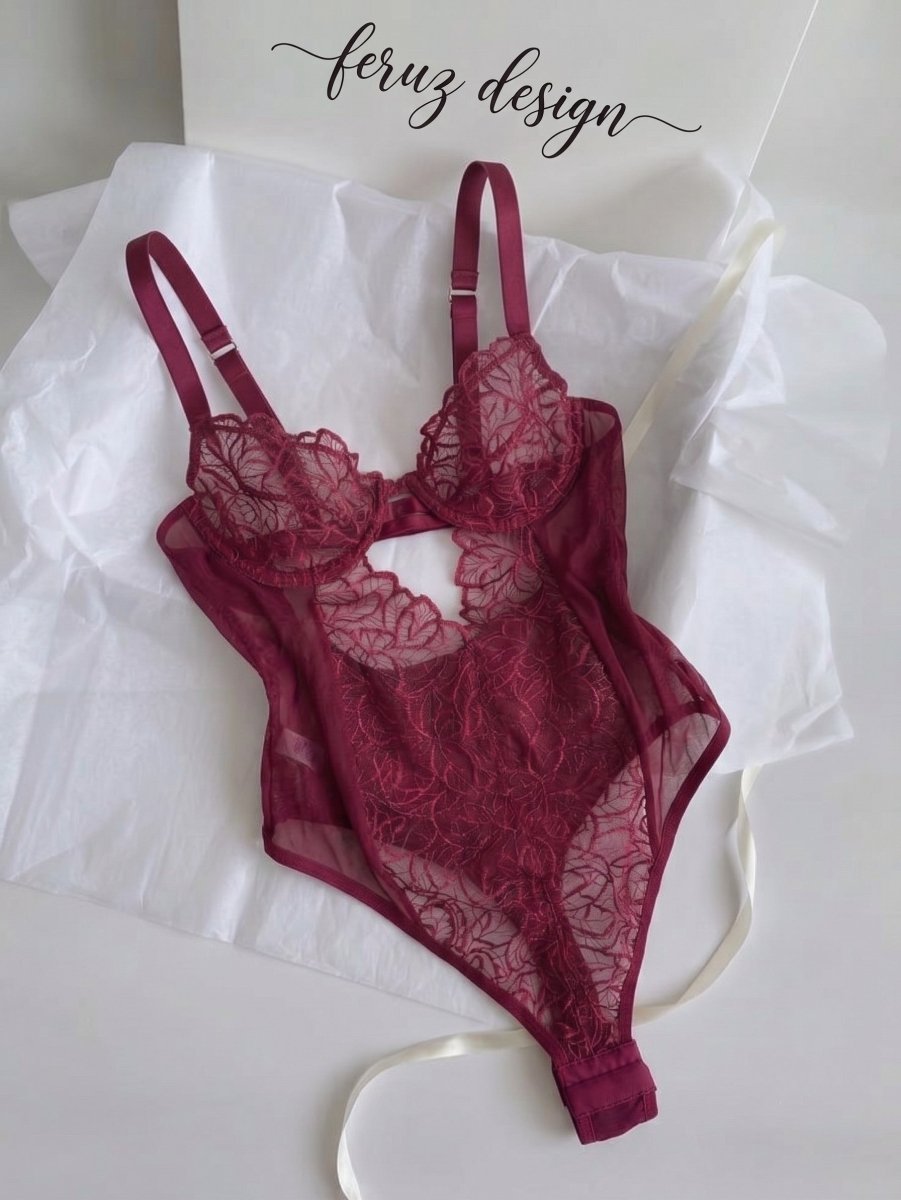 Megan Bordo Bodysuit - Feruz Design