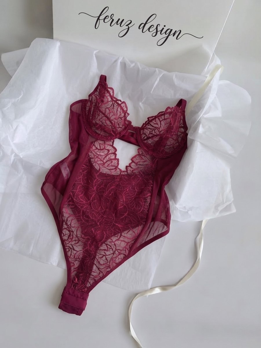Megan Bordo Bodysuit - Feruz Design
