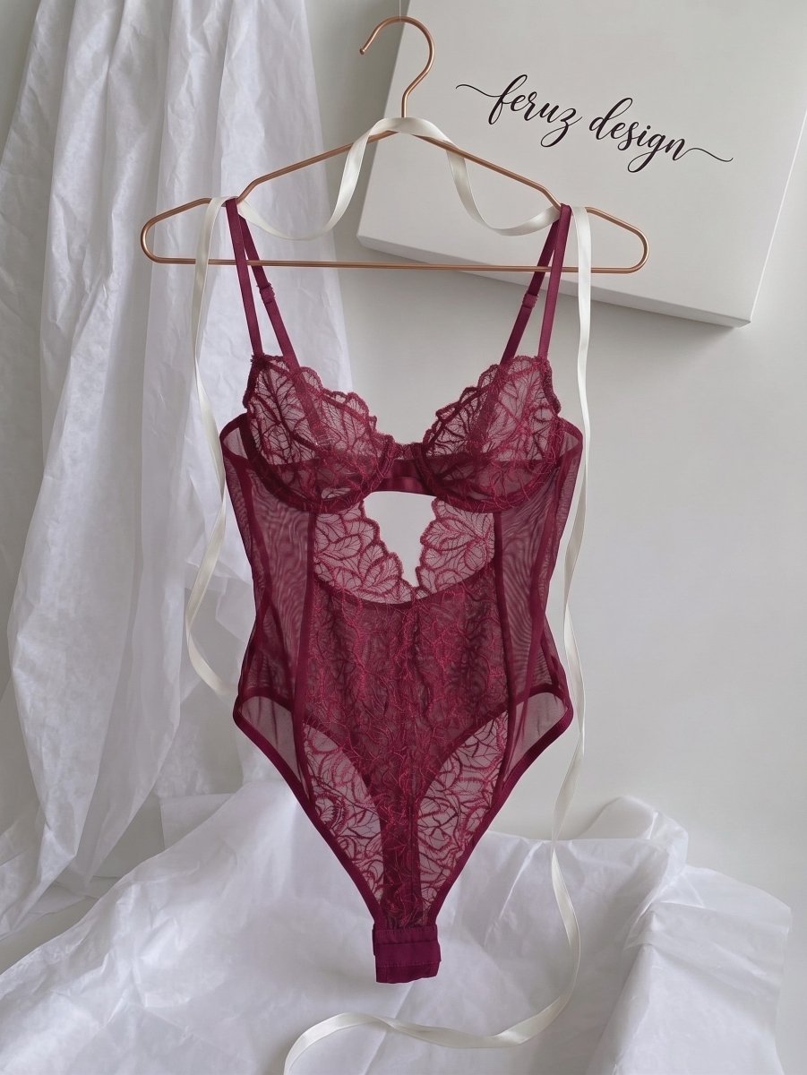 Megan Bordo Bodysuit - Feruz Design