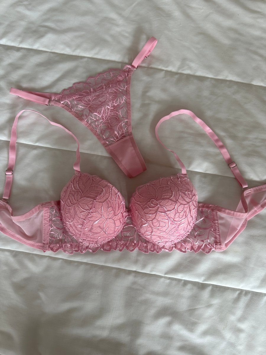 Megan Pembe Dolgulu Sütyen Takım - Feruz Design
