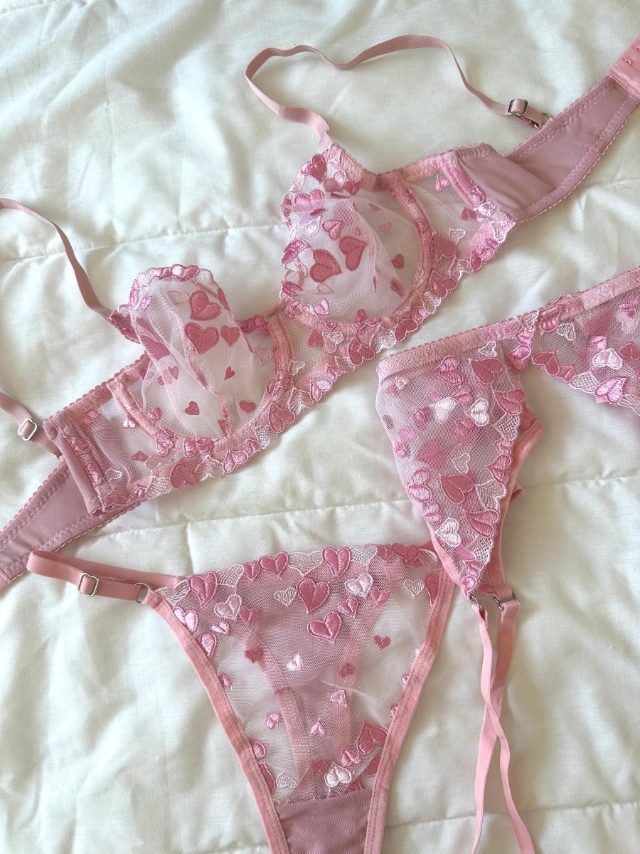 Pembe Kalpli Jartiyer Takım - Feruz Design