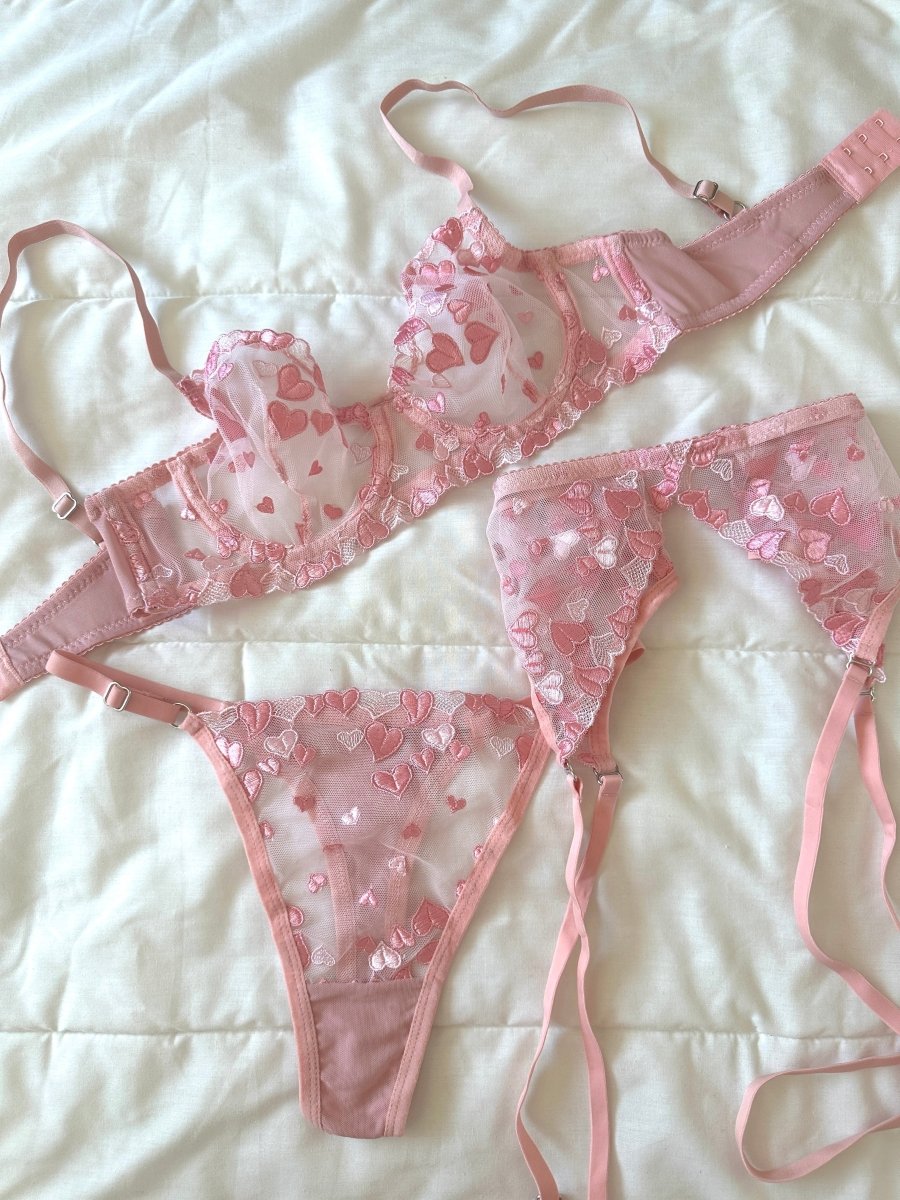 Pembe Kalpli Jartiyer Takım - Feruz Design