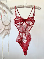 Peony Kırmızı Bodysuit - Feruz Design