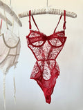 Peony Kırmızı Bodysuit - Feruz Design