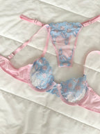 Pinkley Pembe Balenli Sütyen Takım - Feruz Design
