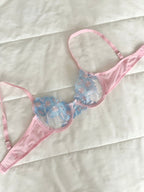 Pinkley Pembe Balenli Sütyen Takım - Feruz Design