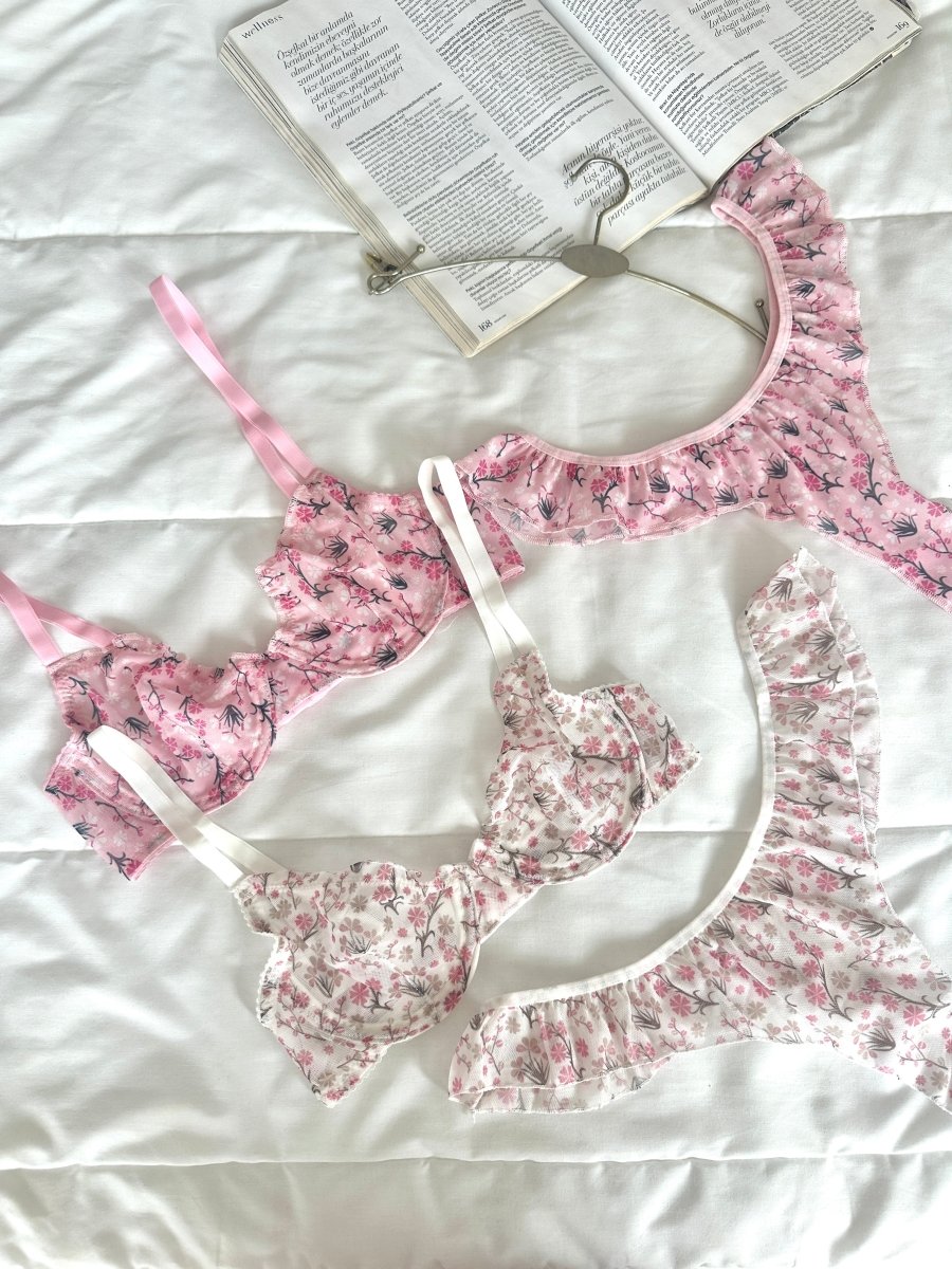 Pretty Ekru Tül Sütyen Takımı - Feruz Design