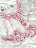 Pretty Pembe Tül Sütyen Takımı - Feruz Design