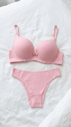 Push-up (Dolgulu) Dali Pembe Sütyen Takımı - Feruz Design