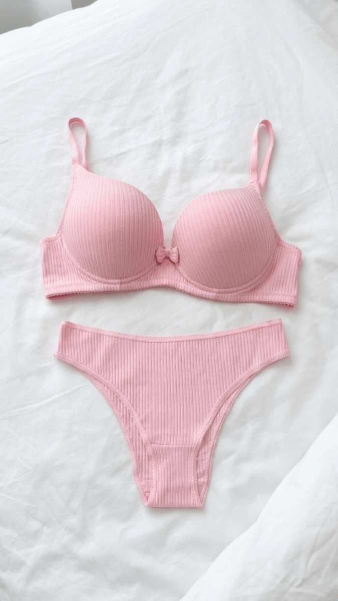 Push-up (Dolgulu) Dali Pembe Sütyen Takımı - Feruz Design