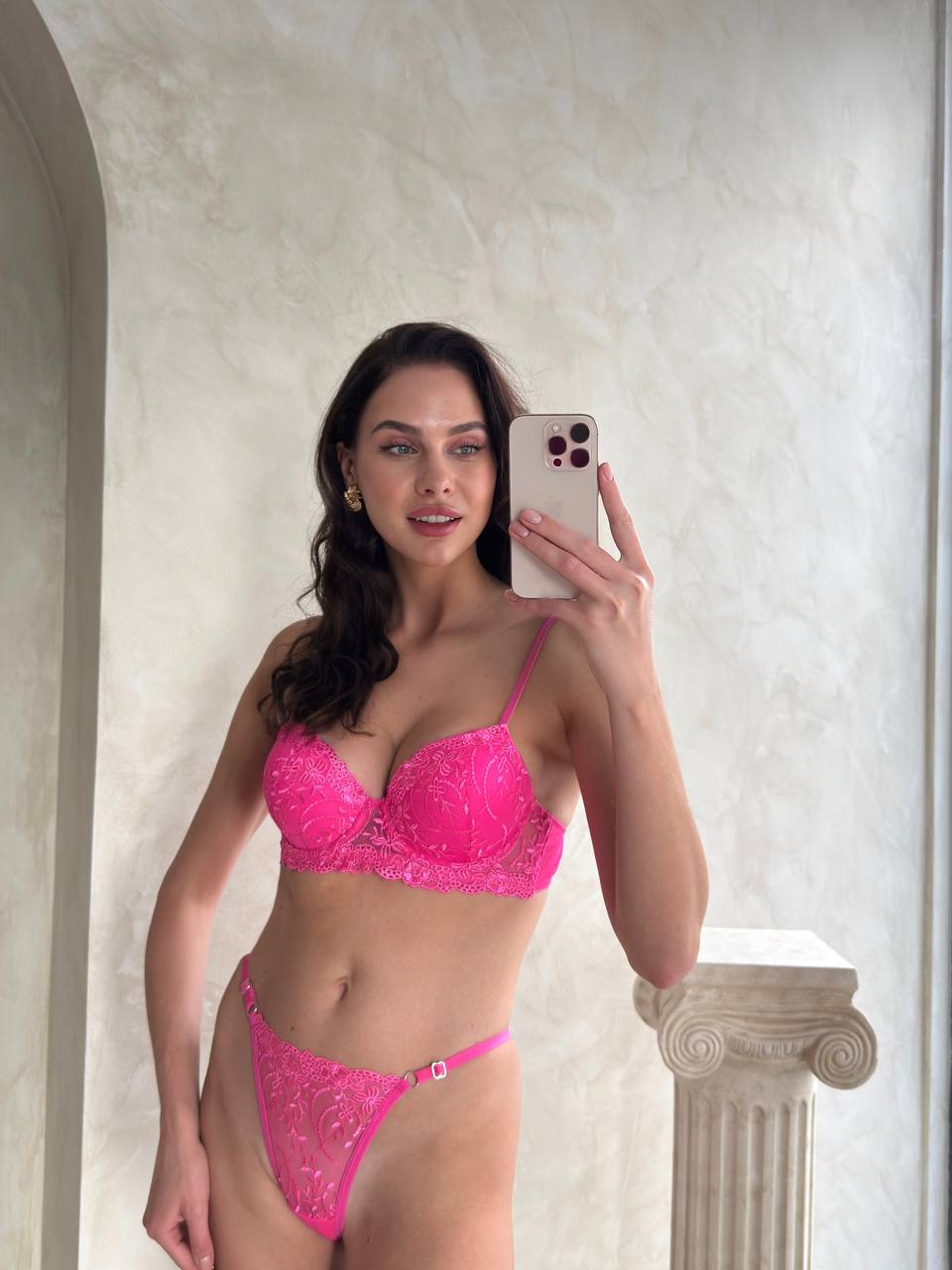 Rowena Push- up Pembe Bralet Takım.