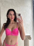 Rowena Push- up Pembe Bralet Takım.