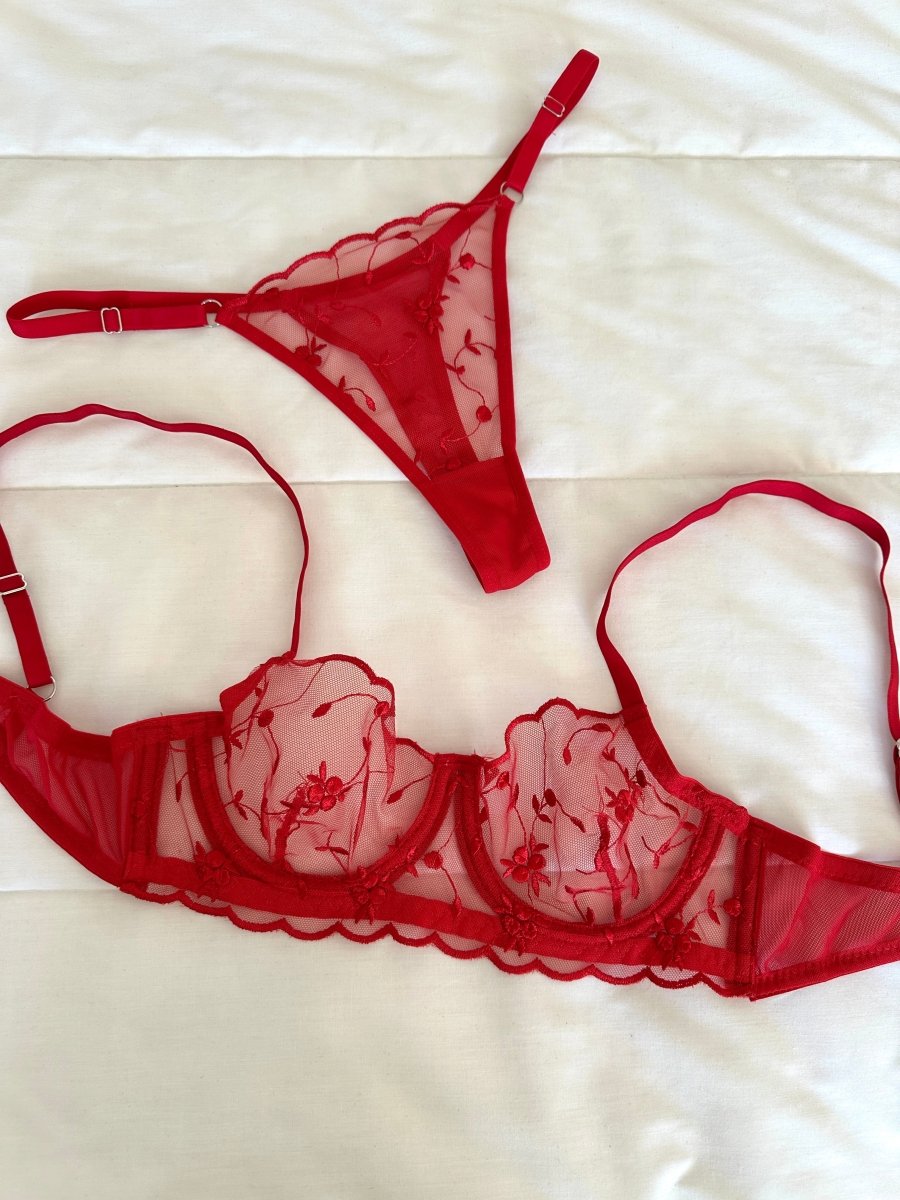 Red Days Çiçekli Sütyen Takımı - Feruz Design