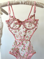 Robin Pembe Bodysuit - Feruz Design