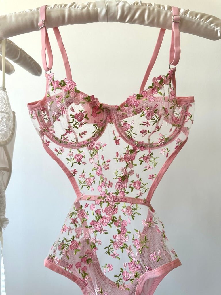 Robin Pembe Bodysuit - Feruz Design