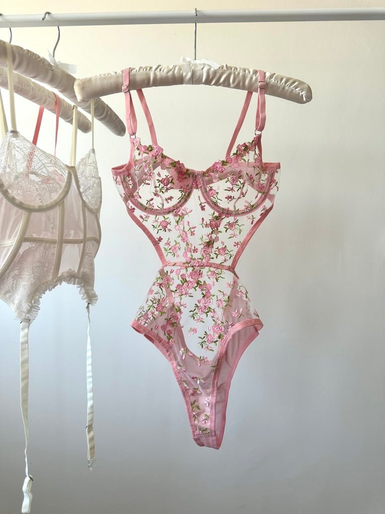 Robin Pembe Bodysuit - Feruz Design