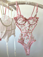 Robin Pembe Bodysuit - Feruz Design