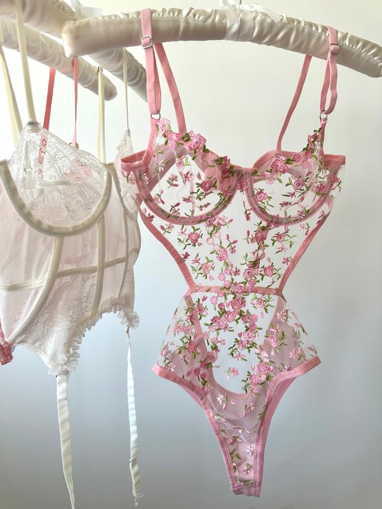 Robin Pembe Bodysuit - Feruz Design