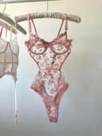 Robin Pembe Bodysuit - Feruz Design