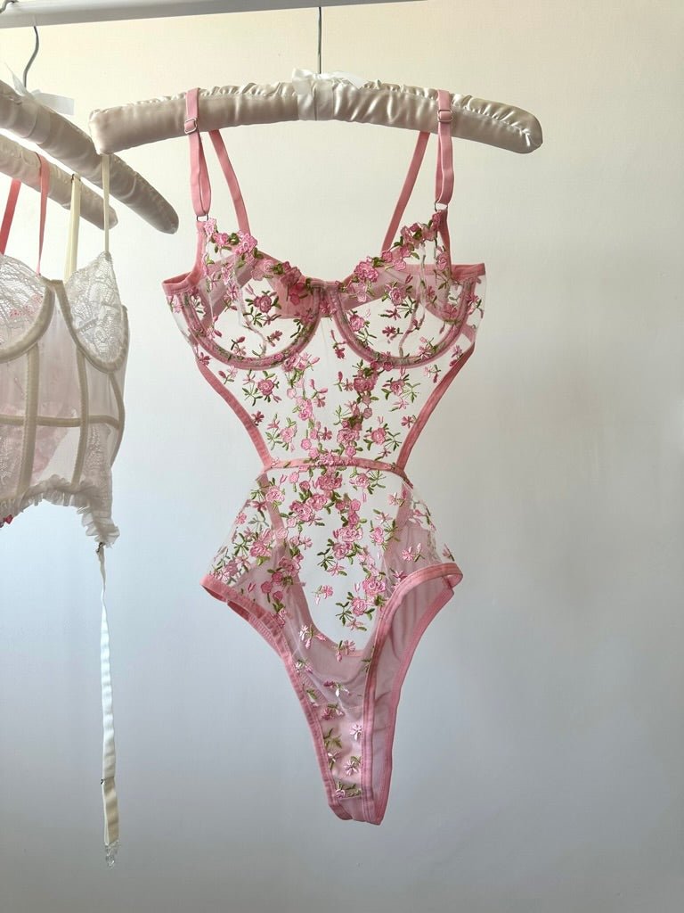 Robin Pembe Bodysuit - Feruz Design