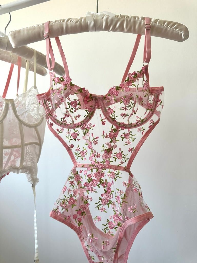 Robin Pembe Bodysuit - Feruz Design