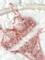 Robin Pembe Bralet Takım - Feruz Design