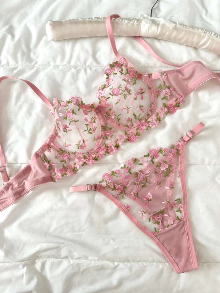 Robin Pembe Bralet Takım - Feruz Design