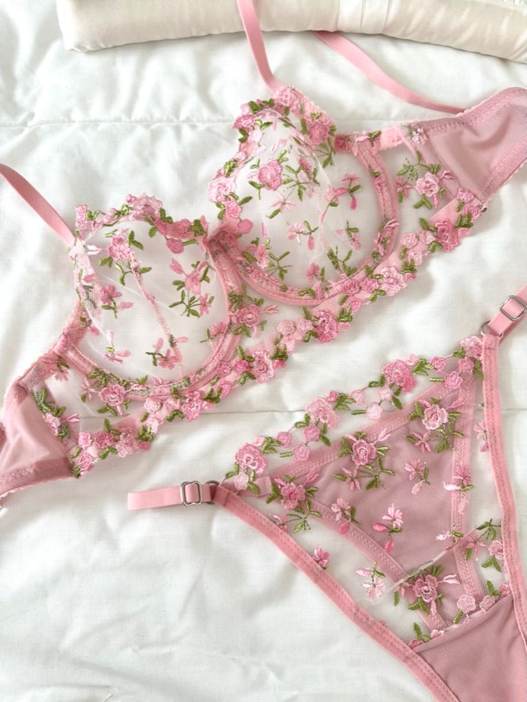 Robin Pembe Bralet Takım - Feruz Design